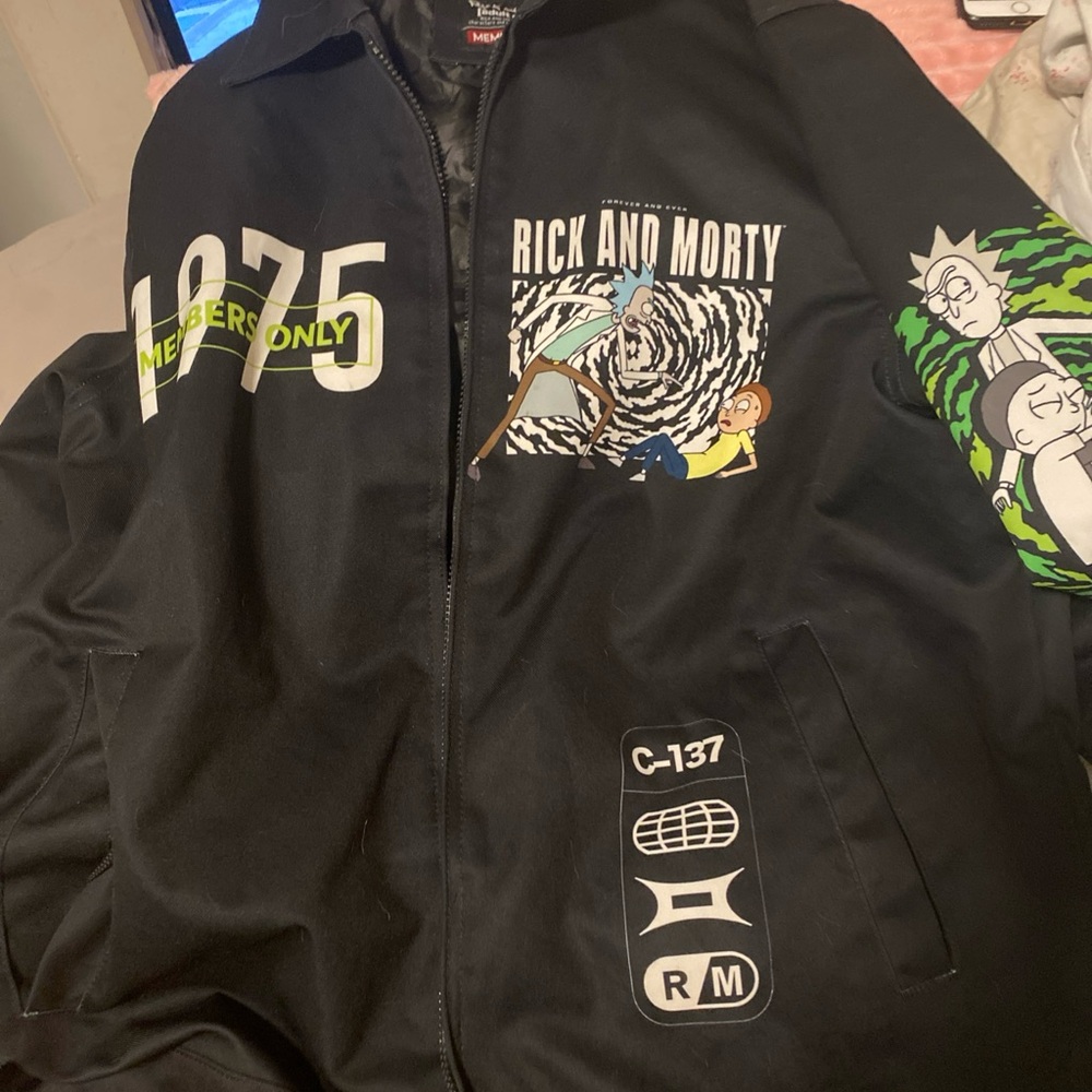 Members Only Black Rick and Morty Jacket